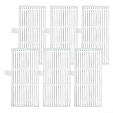 Imagem de Kit de filtro de substituição para acessórios de aspirador de pó robô C20, pacote com 6, papel de filtro branco, captura poeira fina para ar mais limpo em casas amigas de animais de estimação e