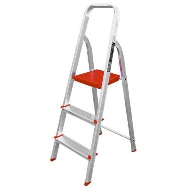 Imagem de Escada de alumínio 3 degraus residencial - ESC0062 - Botafogo