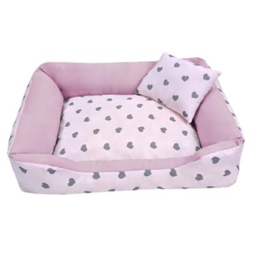 Imagem de cama pet caminha cachorro medio 60 X50 ziper removivel siliconizada fundo impermeavdel (SZ ROSA)