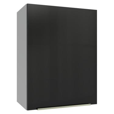 Imagem de Armário Aéreo 50cm 1 Porta Branco/Preto Lux Madesa