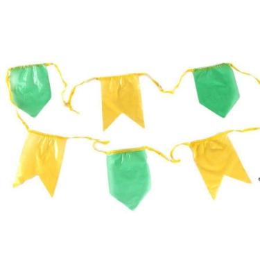 Imagem de Kit 20 Metros Bandeirolas De Plástico Verde E Amarela