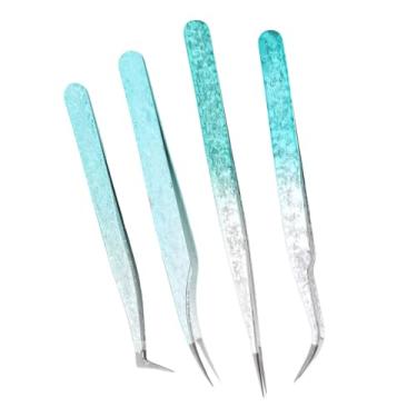 Imagem de Pinça de extensão de cílios profissional de aço inoxidável com ponta fina para arte em unhas, joias e salão de beleza