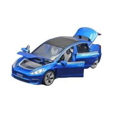 Imagem de Carro De Brinquedo Tesla Model 3 Em Liga Metálica 1:32 Para Crianças, 