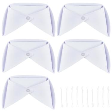 Imagem de CREATCABIN 5 peças chapéu de enfermeira branco faixa de cabeça chapéu de enfermeira fantasia de algodão roupa feminina com 10 pinos presilhas de cabelo para mulheres, festa de enfermagem, cosplay
