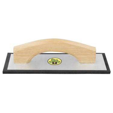 Imagem de Desempenadeira Metálica com Base Lisa de EVA Tramontina para Rejunte sem Dentes com Cabo de Madeira