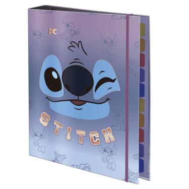Imagem de Fichário Colegial Argolado C/ Elástico Stitch - 48 Folhas - Dac