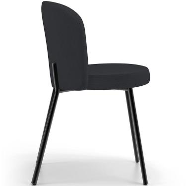 Imagem de Kit 4 Cadeiras Sala De Jantar Estofada Gavi L02 Linho Chumbo - Lyam Decor