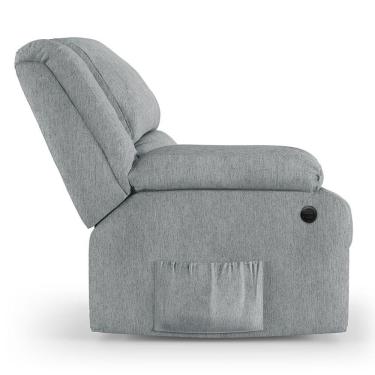 Imagem de Poltrona Do Papai Reclinável Melim Power Elétrica Linho Cinza Fh1 - D'rossi