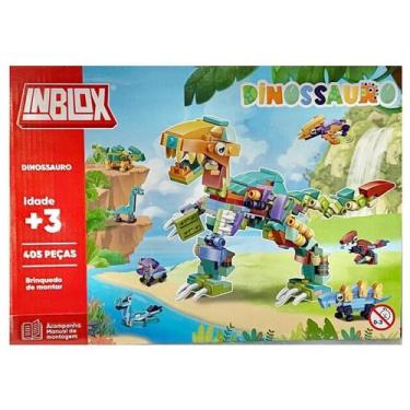 Imagem de INBLOX Dinossauro 12 em 1, Brinquedo de Montar, 405 Peças, Idade +3 An