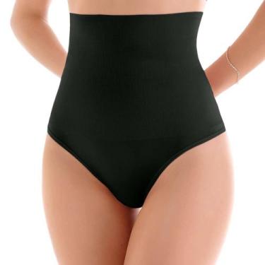 Imagem de Calcinha Tanga Modeladora Alta sem Costura Preto Zee Rucci, GG