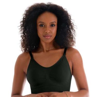 Imagem de Sutiã Amamentação com Bojo Removível sem Costura Preto Zee Rucci, 46