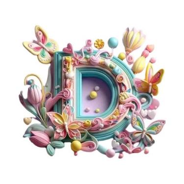 Imagem de Pintura Em Diamante Com Alfabeto De Borboletas, 26 Letras, Mosaico De 