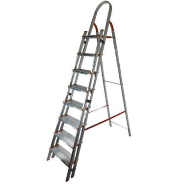 Imagem de Escada de alumínio com 8 degraus duplos residencial - EMD008 - Agata
