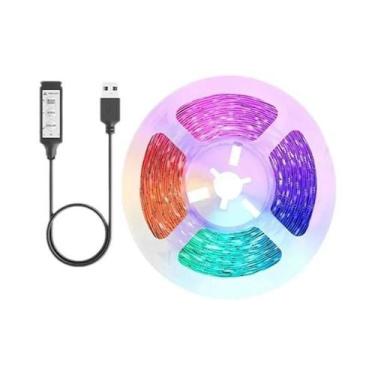 Imagem de Fita De LED RGB 5050 5V USB Com Controle De 3 Teclas, Flexível Para Il