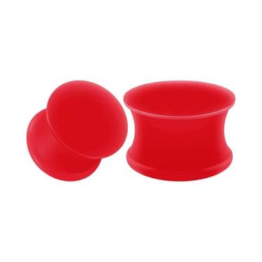 Imagem de Piercing De Silicone Vermelho Duplo Flare Para Lóbulo De Orelha, Joia 