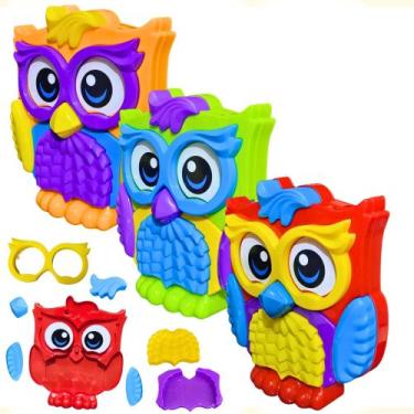 Imagem de Brinquedo Educativo Quebra Cabeça Bebe Peças Encaixe Coruja Monta e De