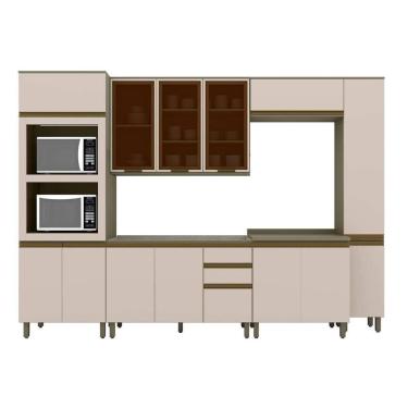 Imagem de Cozinha 7 Peças (2 Armários + 2 Paneleiros + 2 Balcões + 1 Complemento) C6p21 Duna-cristal