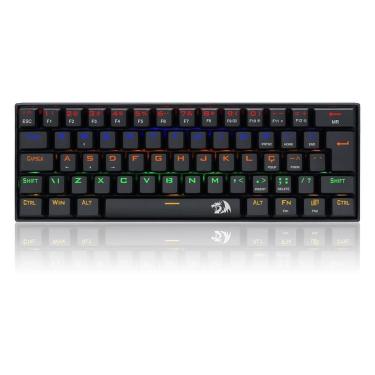 Imagem de Teclado Mecânico Gamer Redragon Lakshmi, Rainbow Switch Brown, ABNT2, Preto-Unissex