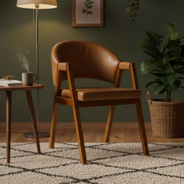 Imagem de Cadeira Sala de Jantar Premium com Braco Madeira Macica Movellu Home