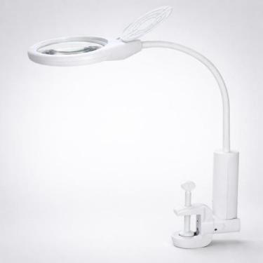 Imagem de Lupa de Mesa com LED Recarregável USB e Braçadeira - Genérica