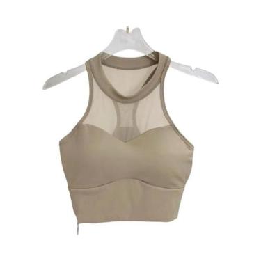 Imagem de Sutiã Esportivo Feminino Sexy De Tela Com Amortecimento Para Corrida E