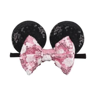 Imagem de Faixas De Cabelo Elásticas Bebê Minnie Mickey Mouse 2.8IN De Nylon Mac