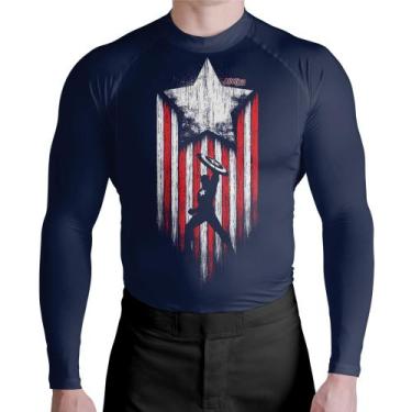 Imagem de Camisa Rash Guard Captão América ATL, Azul, P