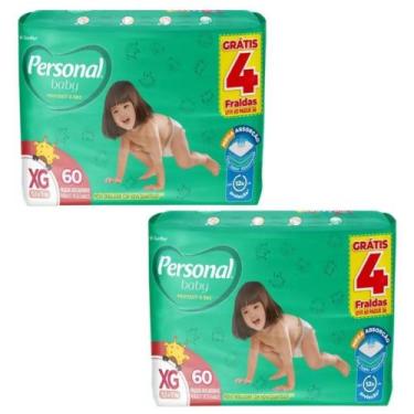 Imagem de Fralda Personal Giga 2 Pacotes Tamanho XG Com 60 Unidades Cada de 11,5