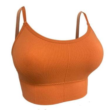 Imagem de Top Com Bojo Removível Alça Fina Super Confortável Academia COR:LARANJ