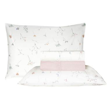 Imagem de Jogo de Cama Duplo Queen 4 Peças Percal 180 Fios Verani Sonhare Prata