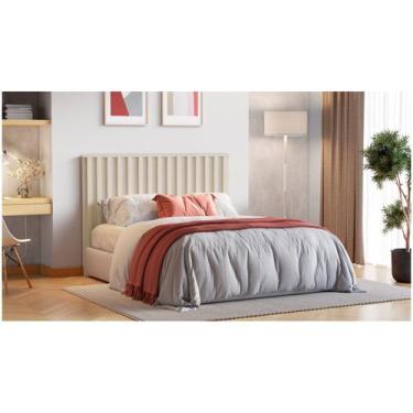 Imagem de Cabeceira Queen Ripada 100 MDF Vitoria Móveis Europa, Off White, Casal