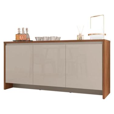 Imagem de Buffet Madrid 3 Portas c/ Gaveteiro Cedro/Off White - Pleno Móveis, Ce