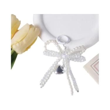 Imagem de Pingente De Laço Duplo De Cristal Com Pérolas, Feito À Mão, Corrente D