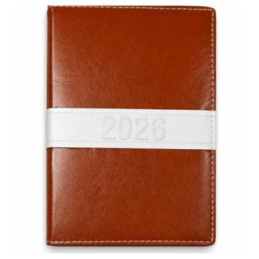 Imagem de Agenda 2026 Diária Planner Diário Anual Agenda Planejamento Caderno De Anotações Diário Executiva Formato A5 Capa Dura Couro Sintético Índice Telefonico 344 Páginas (Marrom)