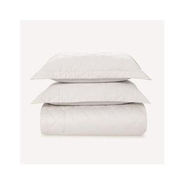 Imagem de Colcha Queen com 2 Porta Travesseiros Cetim 100% Algodão Karsten 300 Fios Bossa Branco