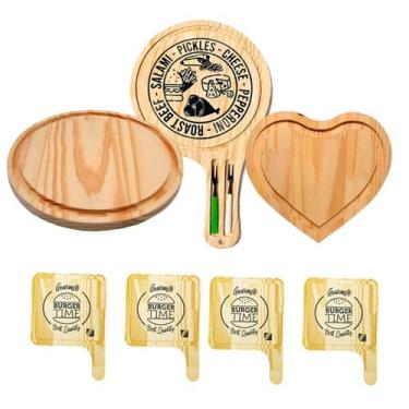 Imagem de OFERTA DIA DAS MAES 7Pçs Tábuas de Madeira Natural para Queijos, Frios