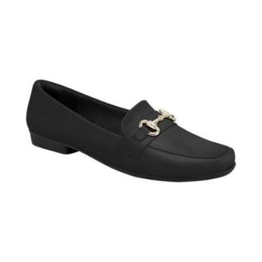 Imagem de Sapato Mocassim Salto Baixo Elegante Feminino Piccadilly Preto 38-Feminino