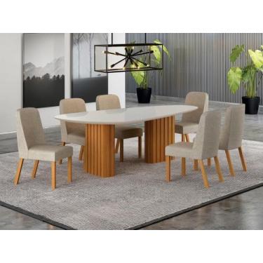 Imagem de Conjunto jantar 6 cadeiras maciça 2x1 vdo Iza - Arbo Design
