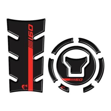 Imagem de Kit protetor tanque moto START 160 ano 2025 preto e Vermelho - Rei cob