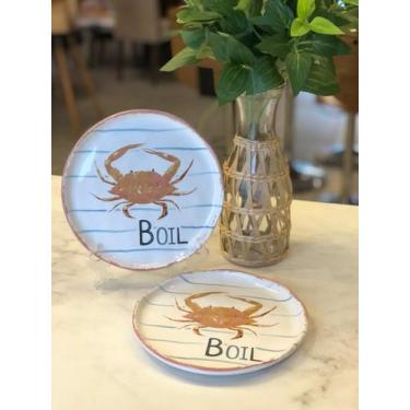 Imagem de Conjunto de pratos sobremesa boil nautica digital - Scalla