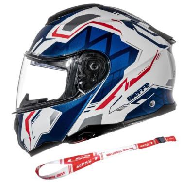 Imagem de Capacete Escamoteavel Bieffe Bdynamic Azul C/ Óculos Solar, 58