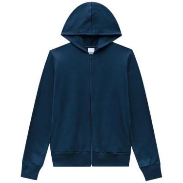 Imagem de Jaqueta Moletom Feminina Tradicional Malwee Ref. 54826, Azul marinho, 