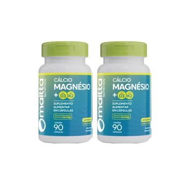 Imagem de Kit 2 Cálcio + Magnésio + Vitaminas K2 e D3 Com 2x90 Cápsulas Maltta-Unissex