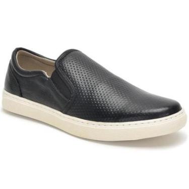Imagem de Tênis Sapatênis Masculino Slip On Iate Em Couro Casual Sem Cadarço Elástico Confortável...