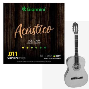 Imagem de Encordoamento Violão Aço Giannini Corda 011 052 Bronze Gespw