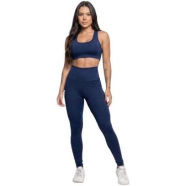 Imagem de Calça Legging Cós Alto Lisa Bella Fiore Roupa Para Academia Treino Moda Fitness Feminin...