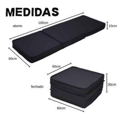 Imagem de Puff 3x1 Dobrável 180x60cm Praticidade, Conforto e Economia de Espaço 