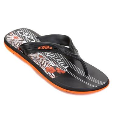Imagem de Chinelo Olympikus Sydney Masculino - Preto e Laranja