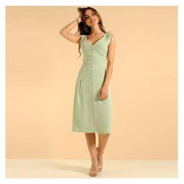 Imagem de Vestido Midi Cor e Cores, Verde erva, Doce