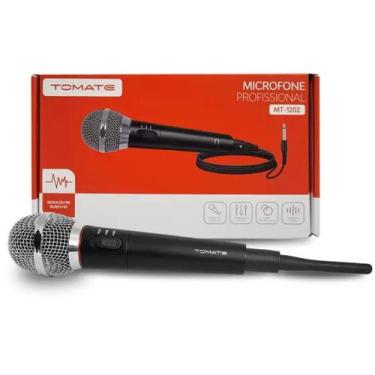 Imagem de Microfone Profissional sem Fio e com Fio 2 em 1 Tomate MT-1202